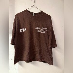 “OYA” Brown Graphic T-Shirt